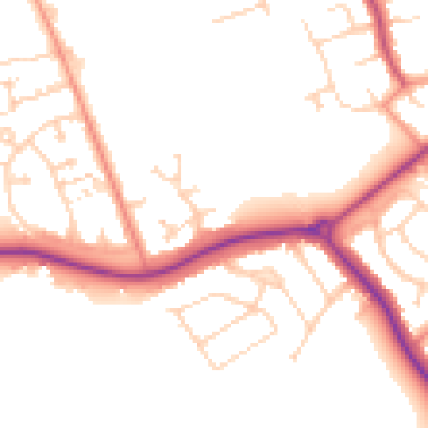 Daytime road noise heatmap for DN32 8QT