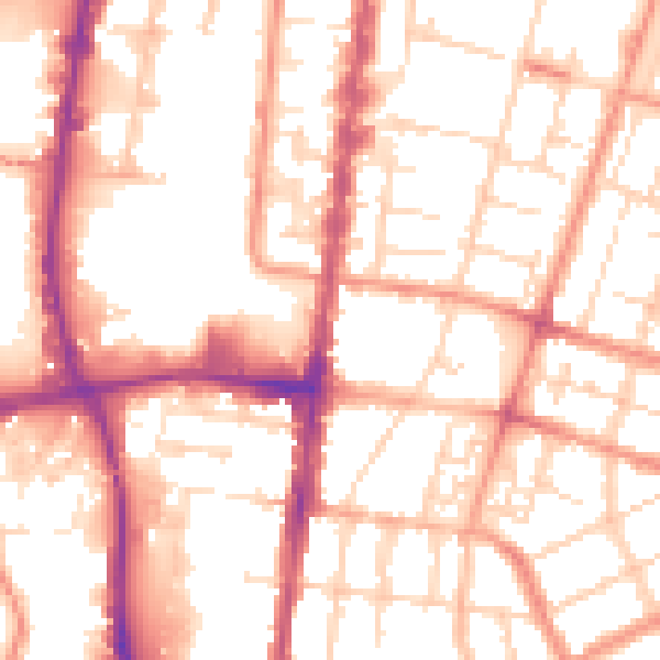 Daytime road noise heatmap for DN32 9DW