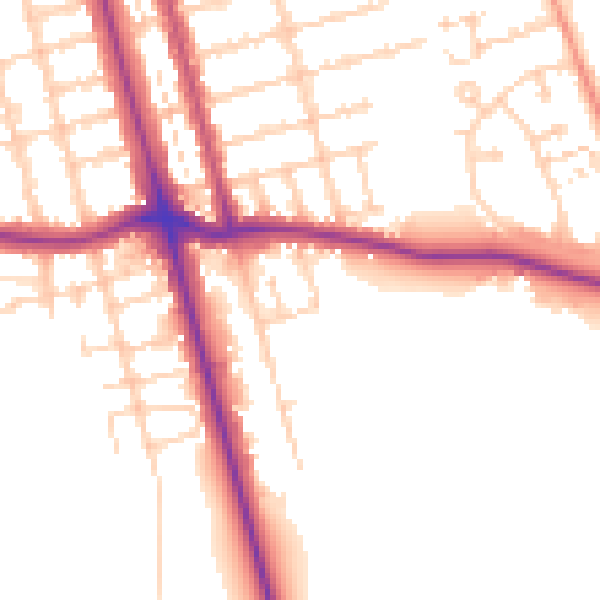 Daytime road noise heatmap for DN32 9FB