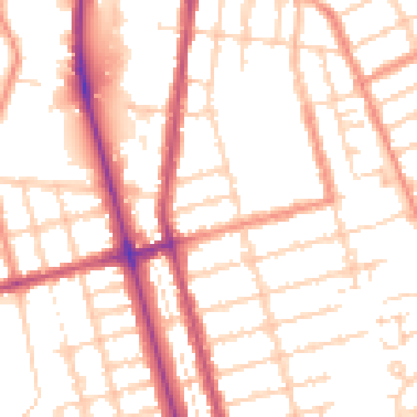 Daytime road noise heatmap for DN32 9LA