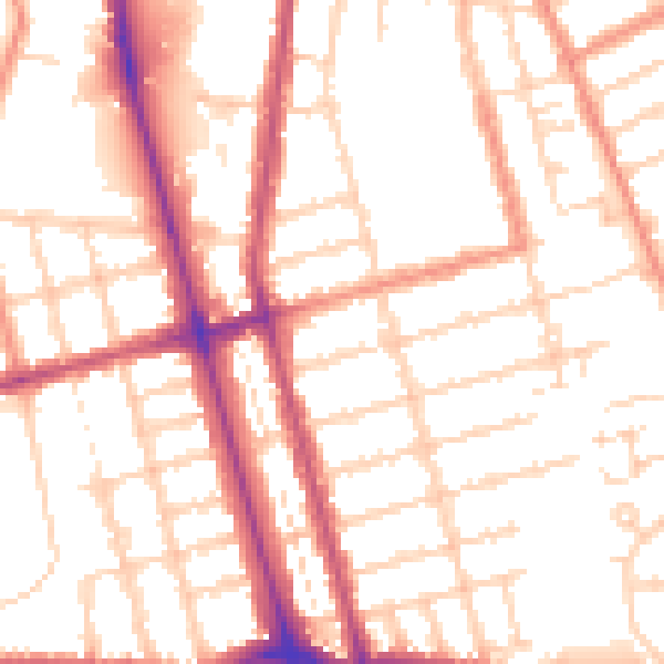 Daytime road noise heatmap for DN32 9NB