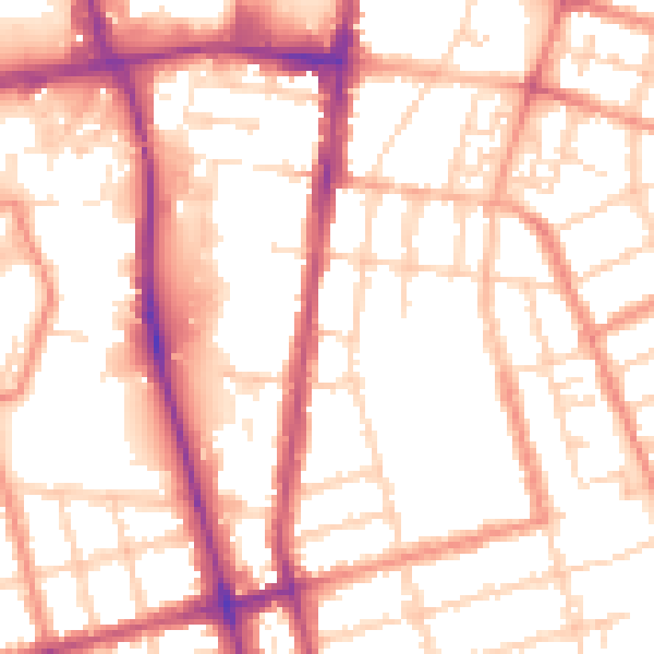 Daytime road noise heatmap for DN32 9NY