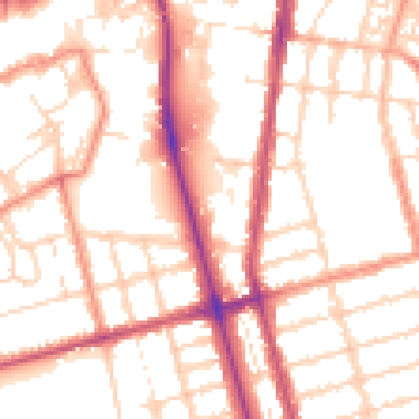 Daytime road noise heatmap for DN32 9PW