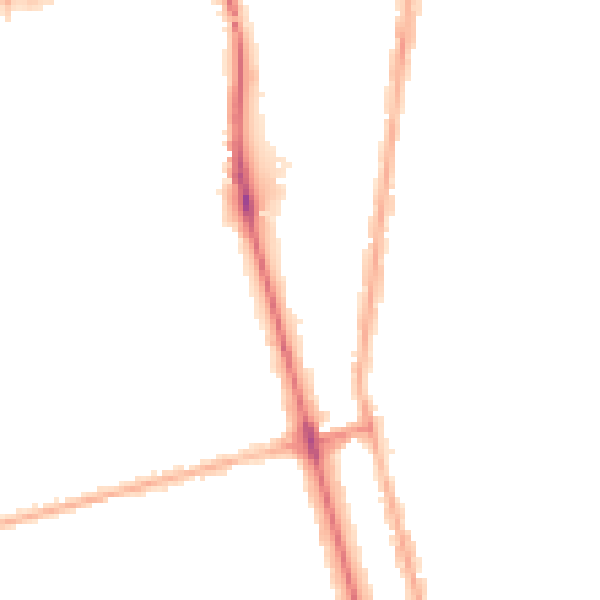 Night-time road noise heatmap for DN32 9PW