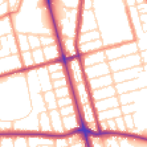 Daytime road noise heatmap for DN32 9QE
