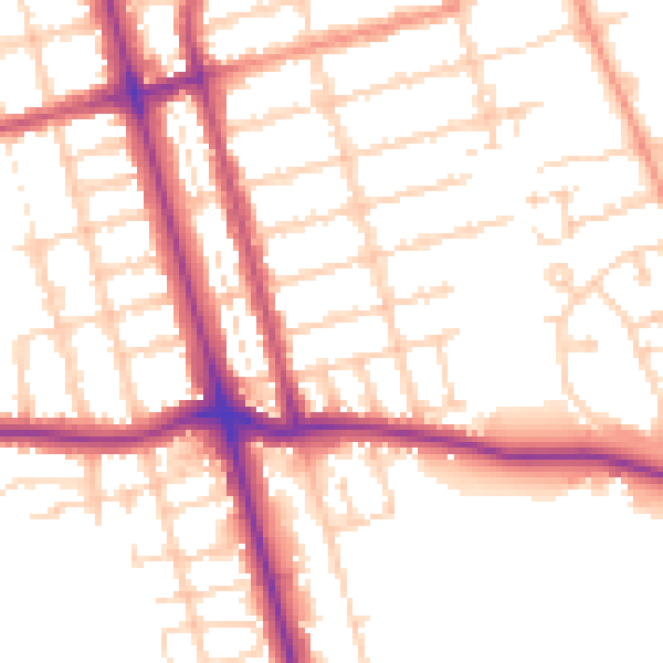 Daytime road noise heatmap for DN32 9QS