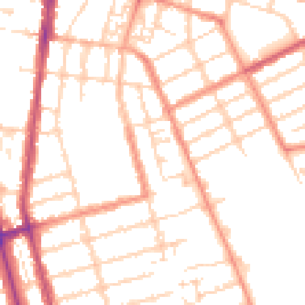 Daytime road noise heatmap for DN32 9SA