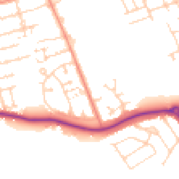 Daytime road noise heatmap for DN32 9SR