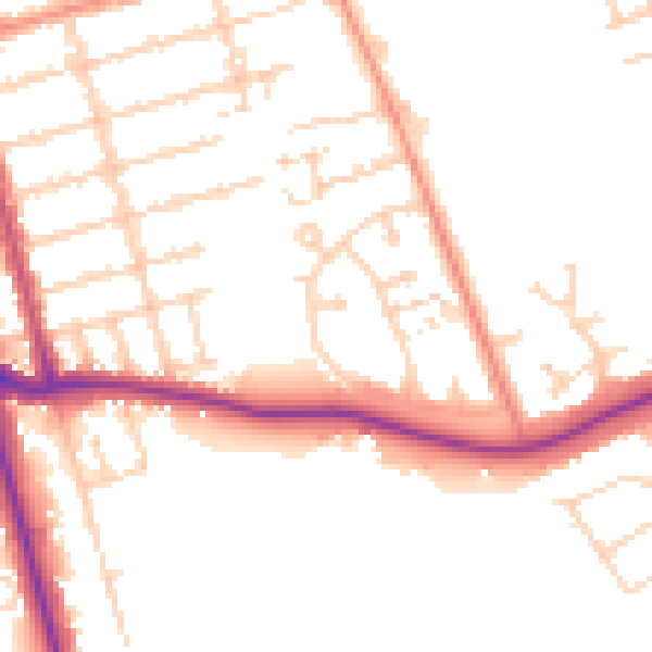 Daytime road noise heatmap for DN32 9TD