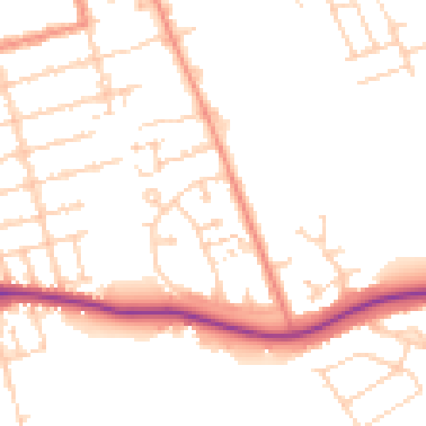 Daytime road noise heatmap for DN32 9TQ
