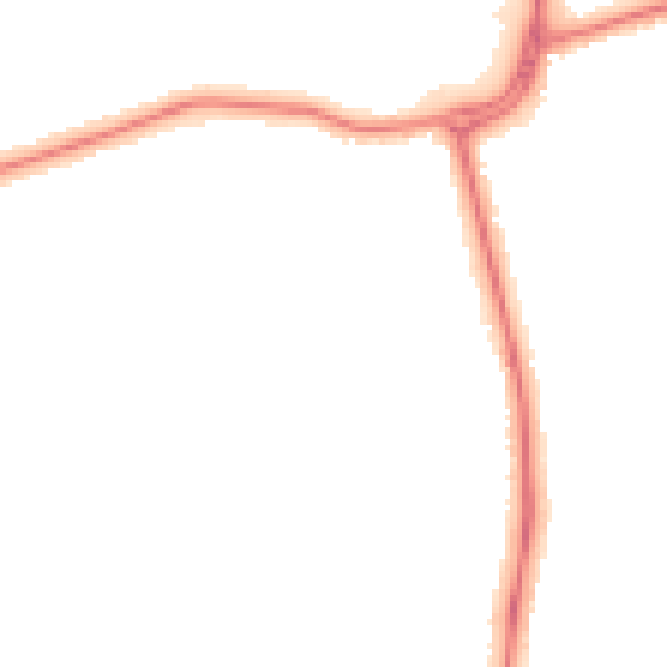Night-time road noise heatmap for DN33 1AB