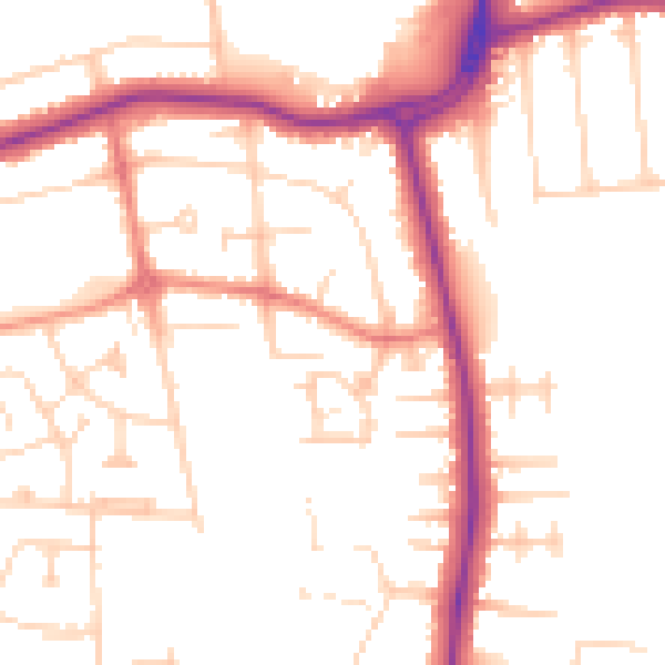 Daytime road noise heatmap for DN33 1AD