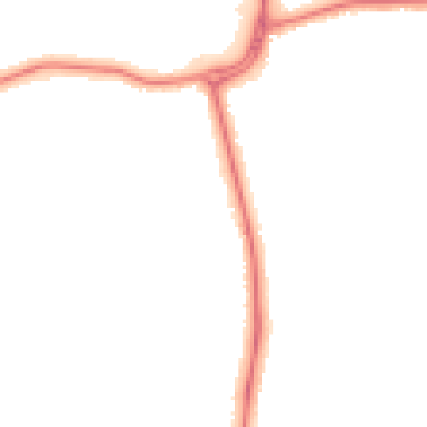 Night-time road noise heatmap for DN33 1AE