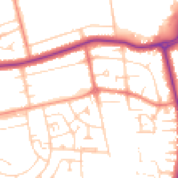 Daytime road noise heatmap for DN33 1AH