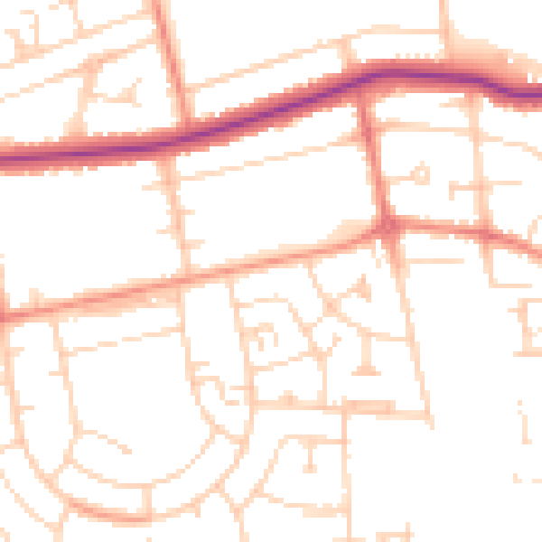 Daytime road noise heatmap for DN33 1AP