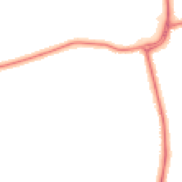 Night-time road noise heatmap for DN33 1AQ