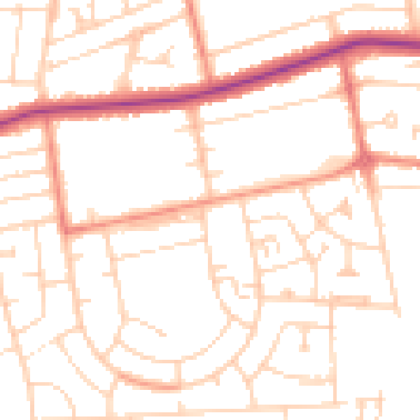 Daytime road noise heatmap for DN33 1AR