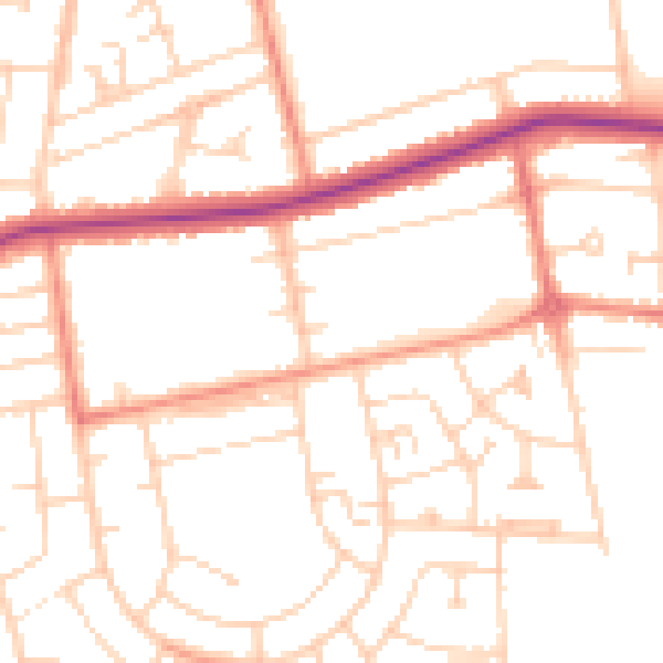 Daytime road noise heatmap for DN33 1AS