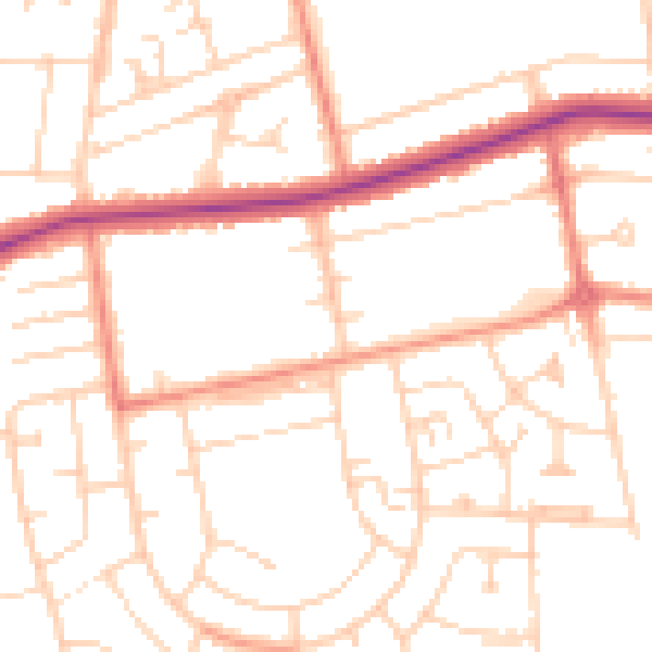 Daytime road noise heatmap for DN33 1AT