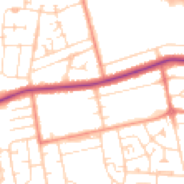 Daytime road noise heatmap for DN33 1AY