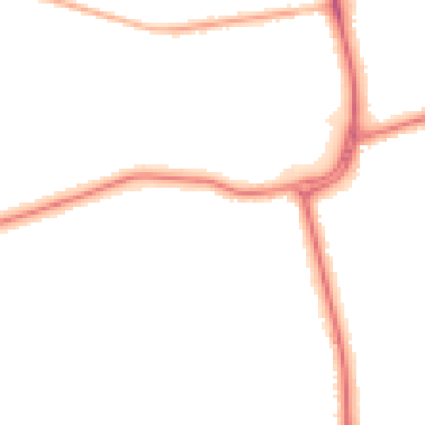 Night-time road noise heatmap for DN33 1BL