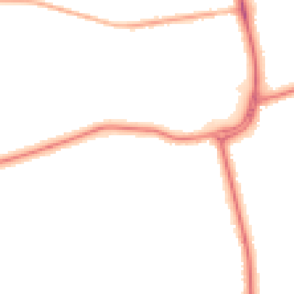 Night-time road noise heatmap for DN33 1BN