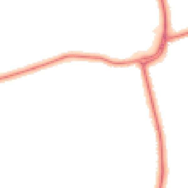 Night-time road noise heatmap for DN33 1BP