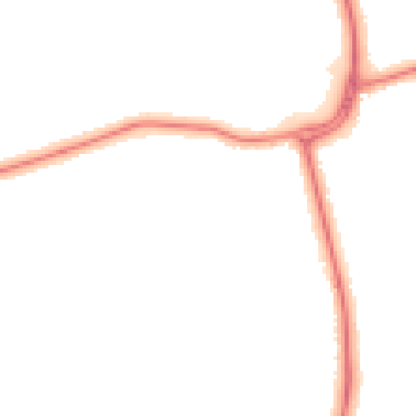 Night-time road noise heatmap for DN33 1BW