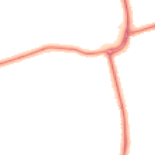Night-time road noise heatmap for DN33 1DA