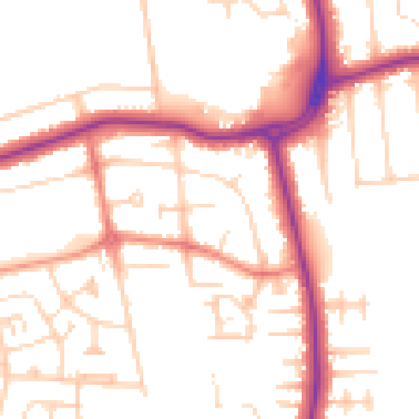 Daytime road noise heatmap for DN33 1DB