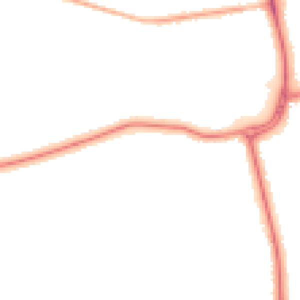 Night-time road noise heatmap for DN33 1DD
