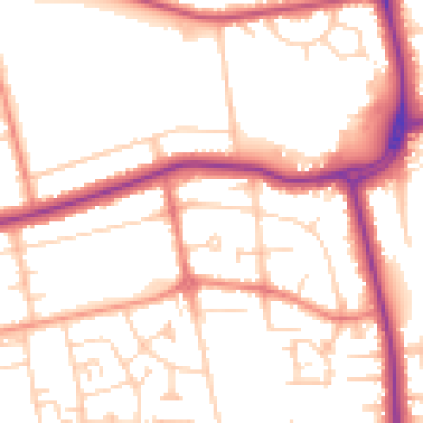 Daytime road noise heatmap for DN33 1DE
