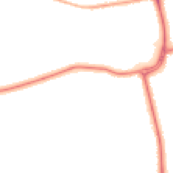 Night-time road noise heatmap for DN33 1DE