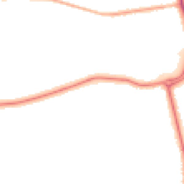 Night-time road noise heatmap for DN33 1DF