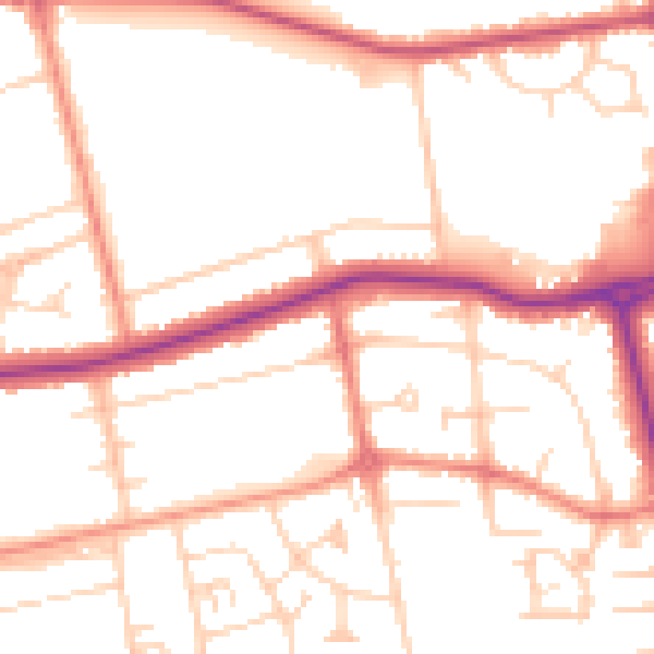 Daytime road noise heatmap for DN33 1DG
