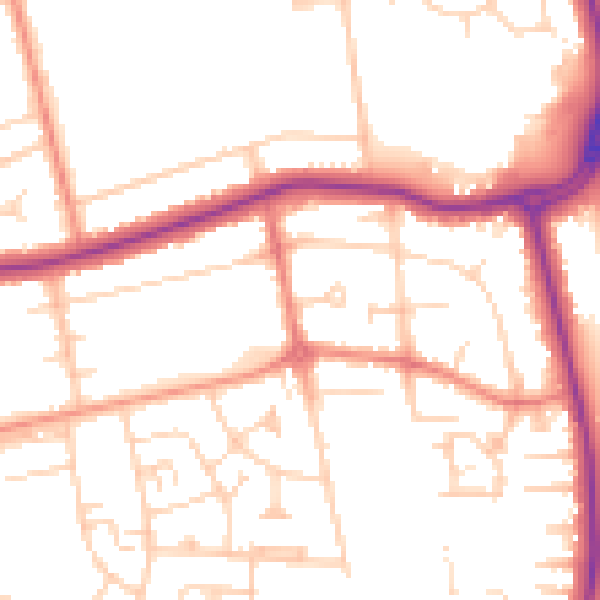 Daytime road noise heatmap for DN33 1DH