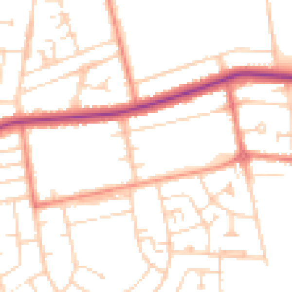 Daytime road noise heatmap for DN33 1DP