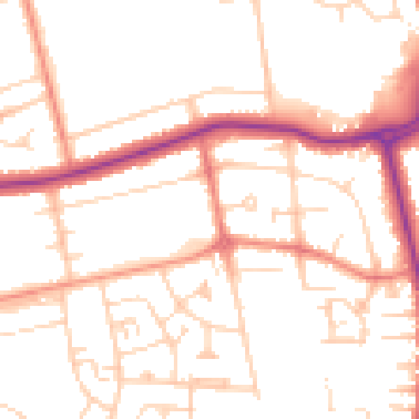 Daytime road noise heatmap for DN33 1DQ