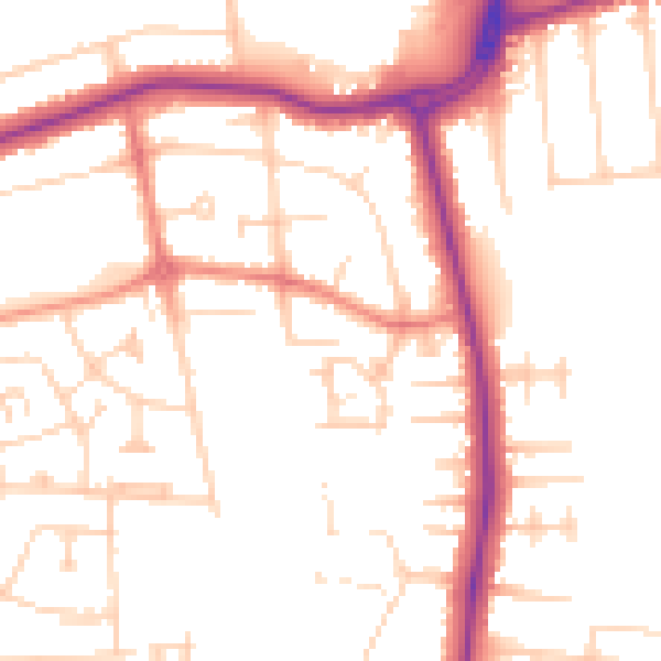 Daytime road noise heatmap for DN33 1DS