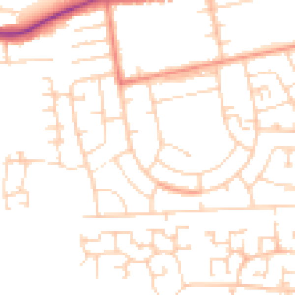 Daytime road noise heatmap for DN33 1HH