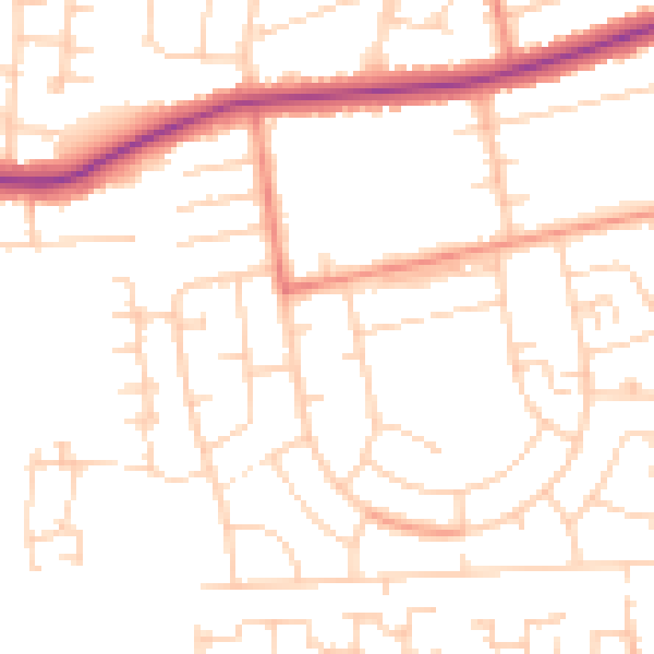 Daytime road noise heatmap for DN33 1HP