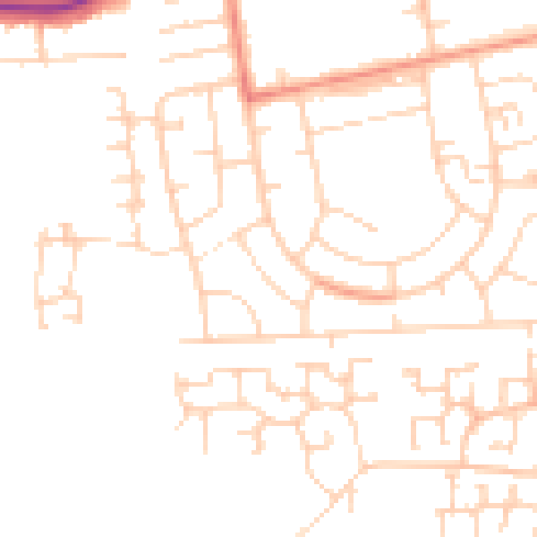 Daytime road noise heatmap for DN33 1HU