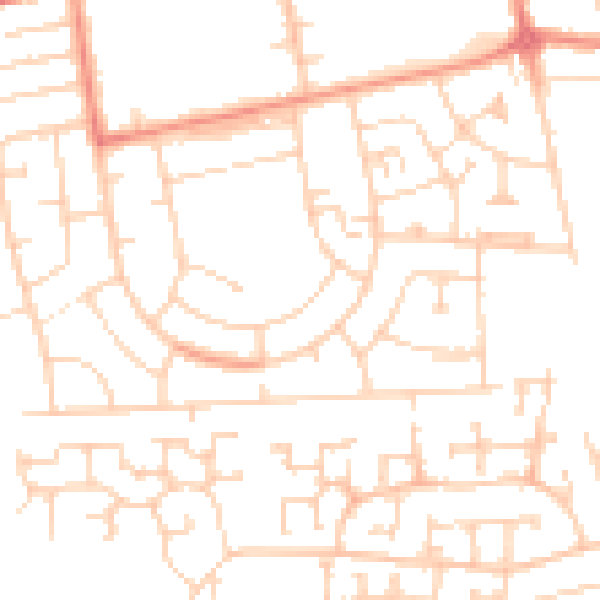 Daytime road noise heatmap for DN33 1JU