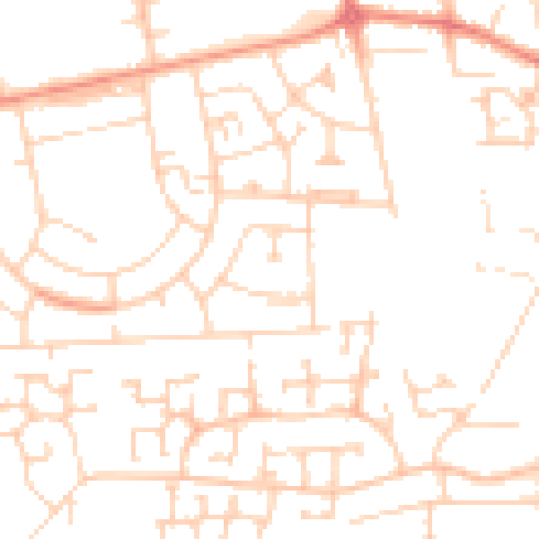 Daytime road noise heatmap for DN33 1LH
