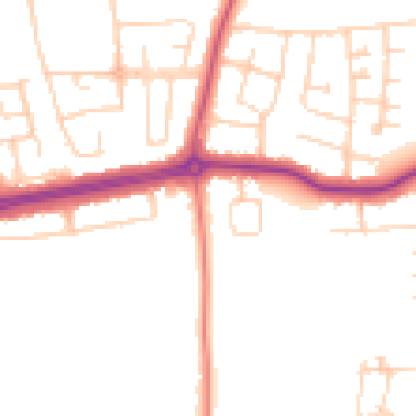 Daytime road noise heatmap for DN33 1QN