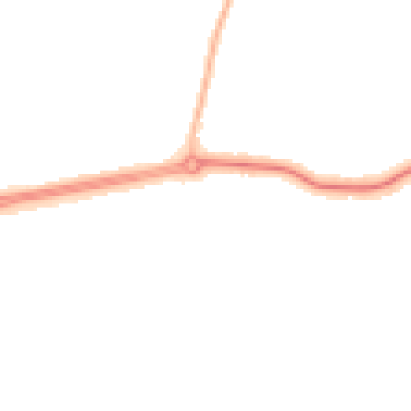 Night-time road noise heatmap for DN33 1QN