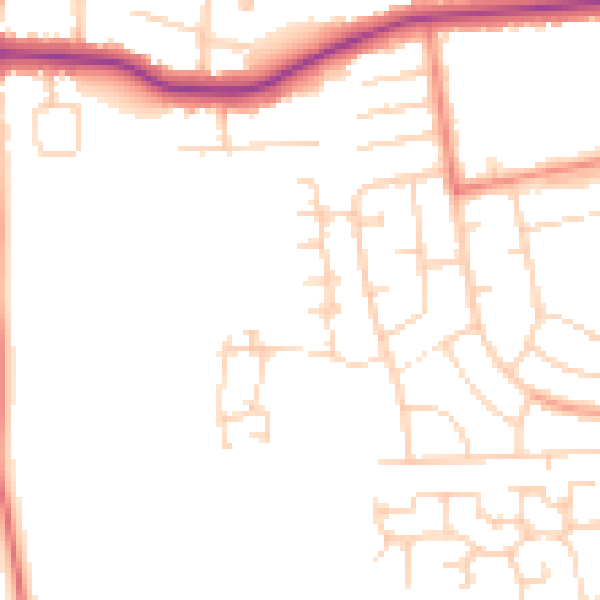 Daytime road noise heatmap for DN33 1RE