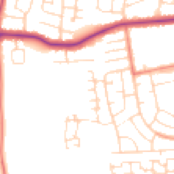 Daytime road noise heatmap for DN33 1RG