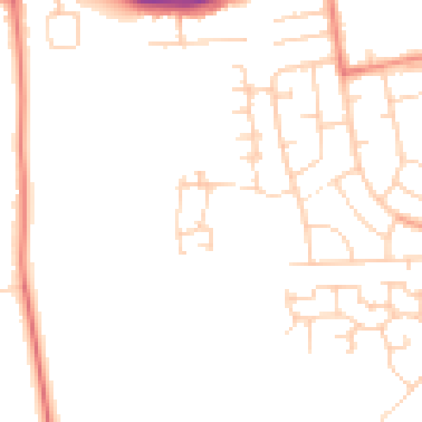 Daytime road noise heatmap for DN33 1RP