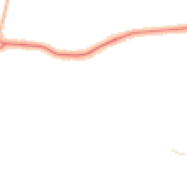 Night-time road noise heatmap for DN33 1RQ
